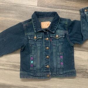 Levi's Girls Navy Denim Jacket with Colorful Buttons